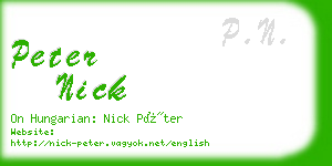 peter nick business card